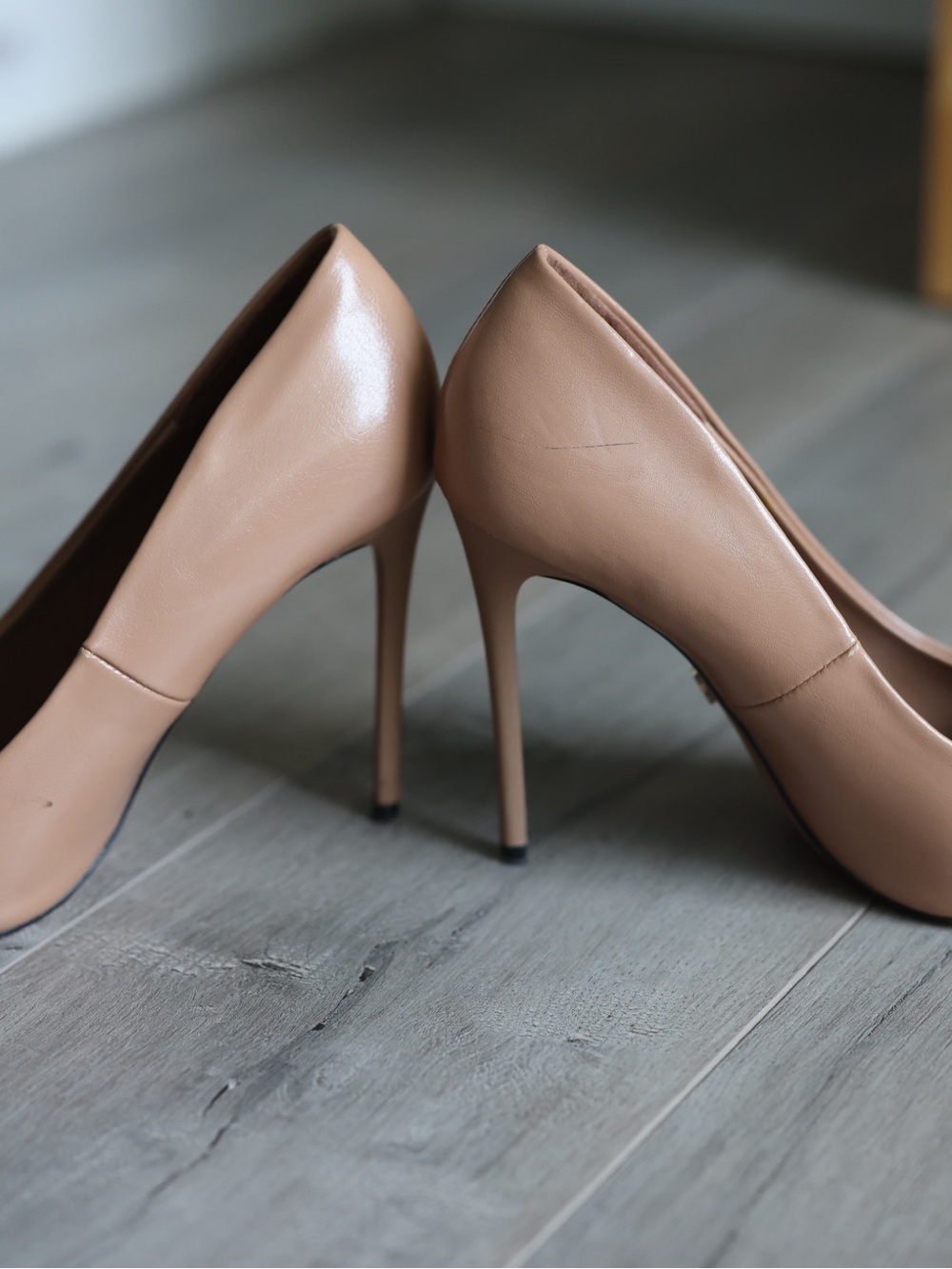 Zara Nude Leather Stiletto Pumps